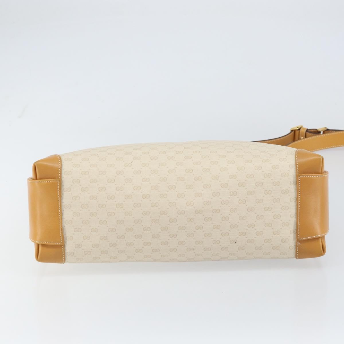 GUCCI Micro GG Supreme Shoulder Bag PVC Beige Gold 104 004 0024 Auth BA9177