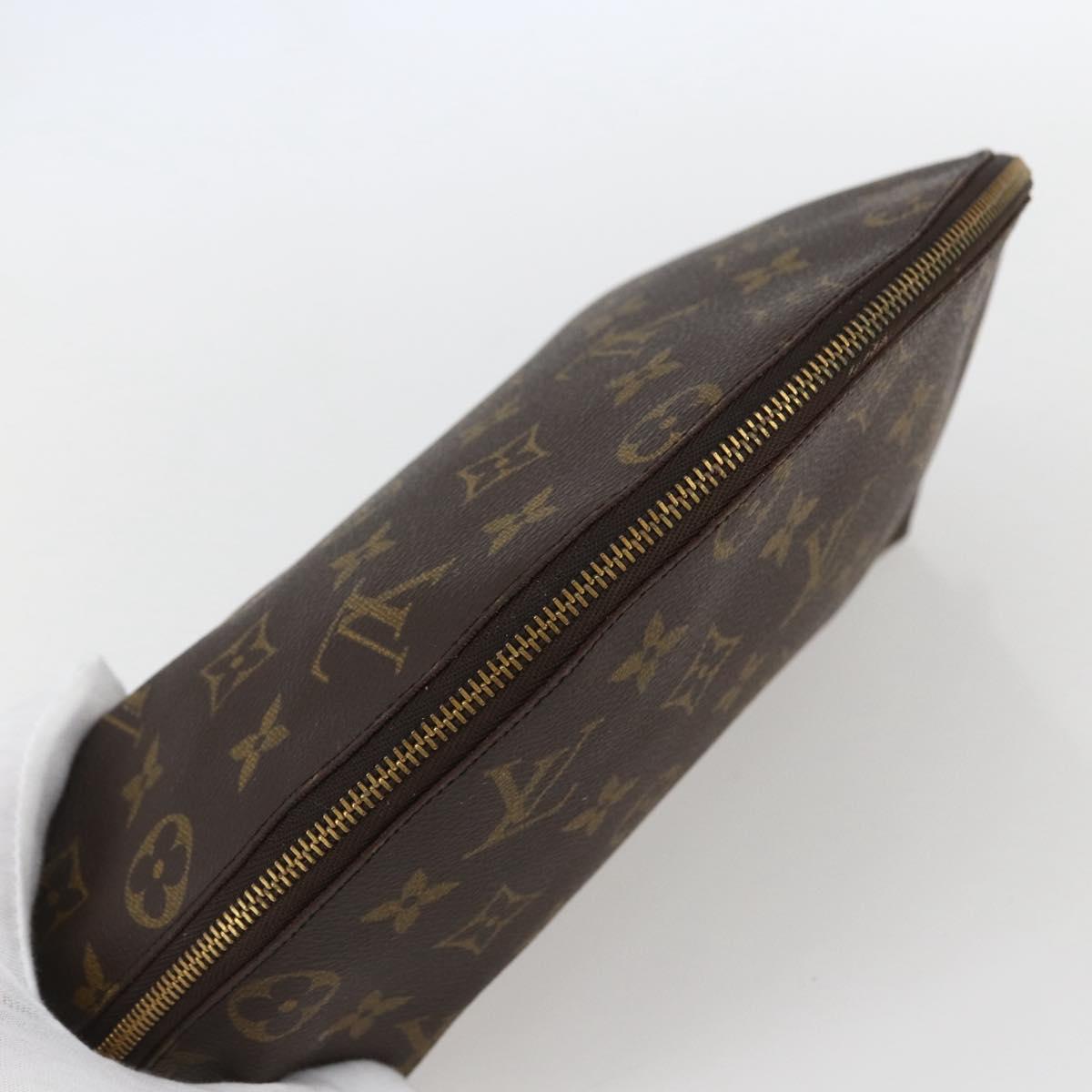 LOUIS VUITTON Monogram Trousse Demi Ronde Cosmetic Pouch M47520 LV Auth BA9183