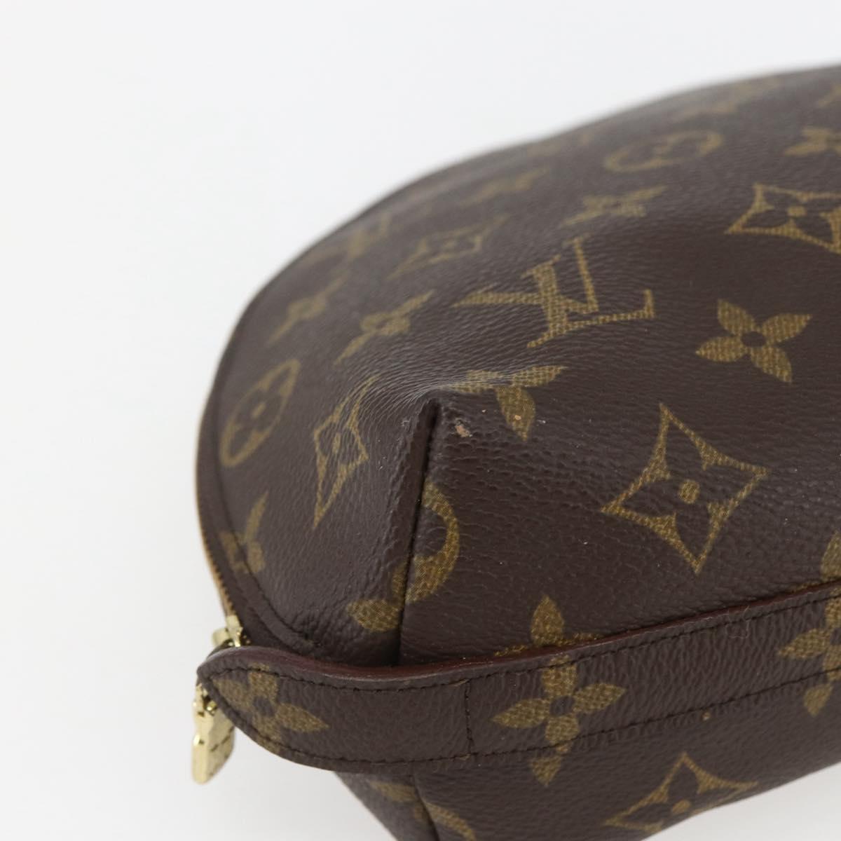 LOUIS VUITTON Monogram Trousse Demi Ronde Cosmetic Pouch M47520 LV Auth BA9183