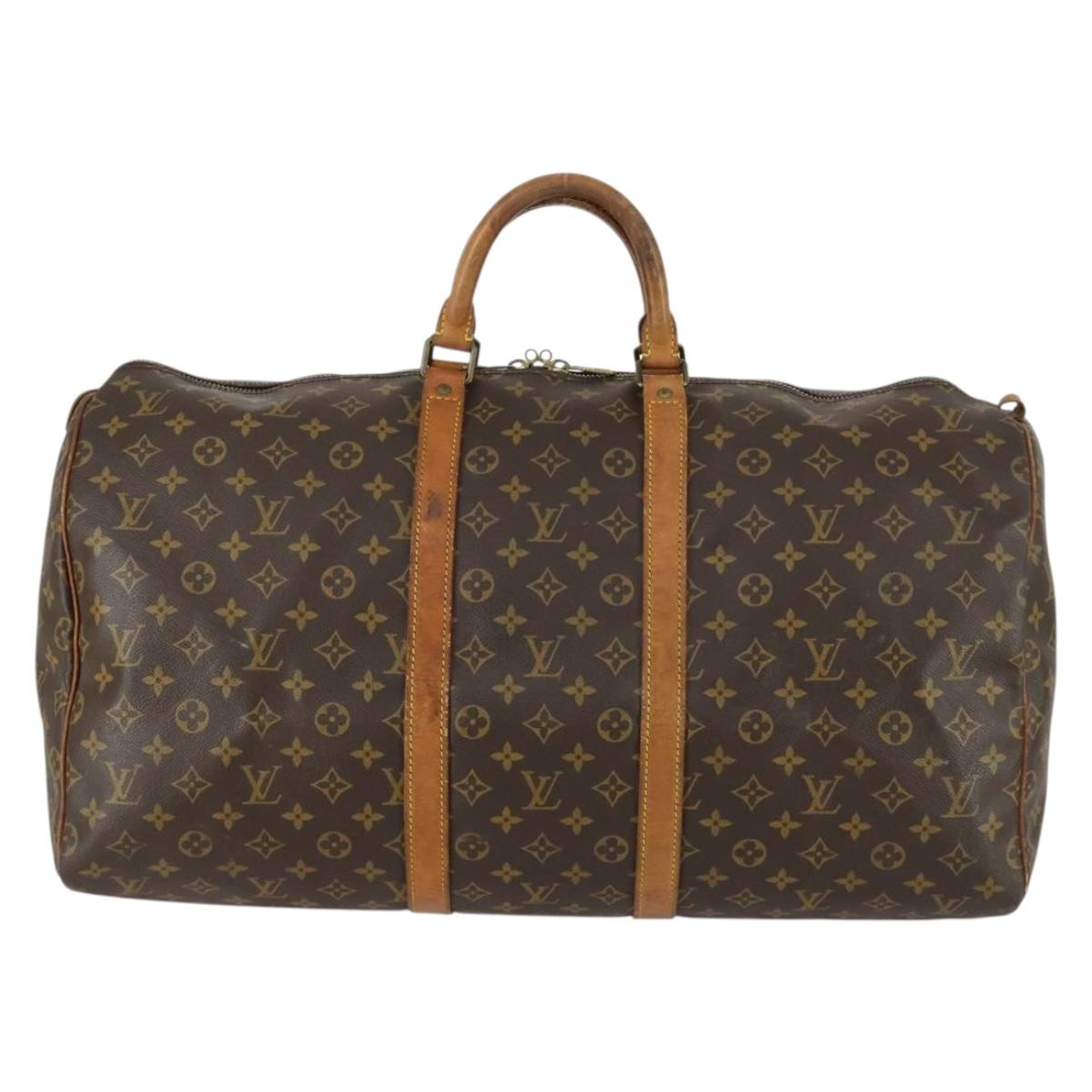 LOUIS VUITTON Monogram Keepall 55 Boston Bag M41424 LV Auth BA9184