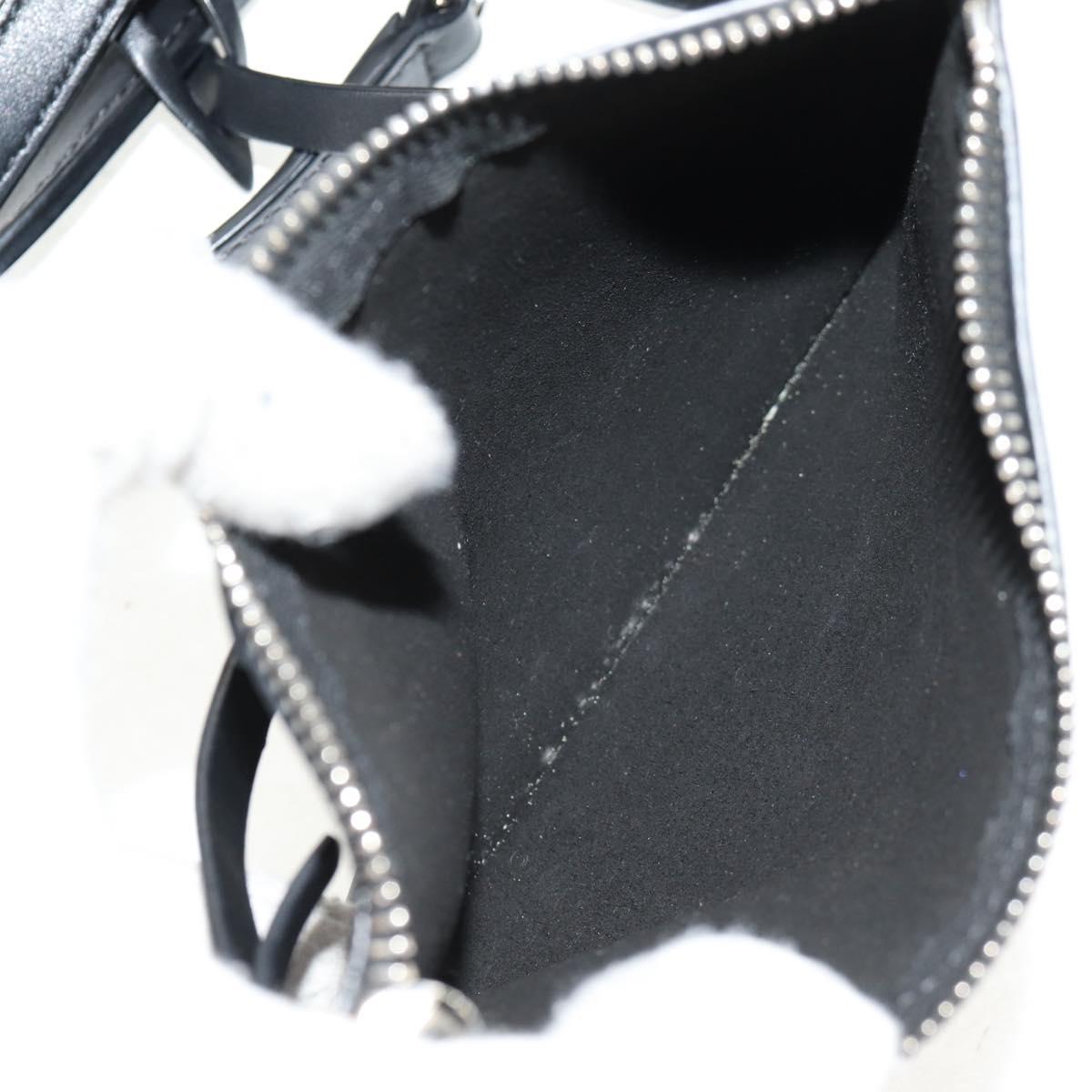GIVENCHY Hand Bag Leather 2way Black Silver Auth BA9198V