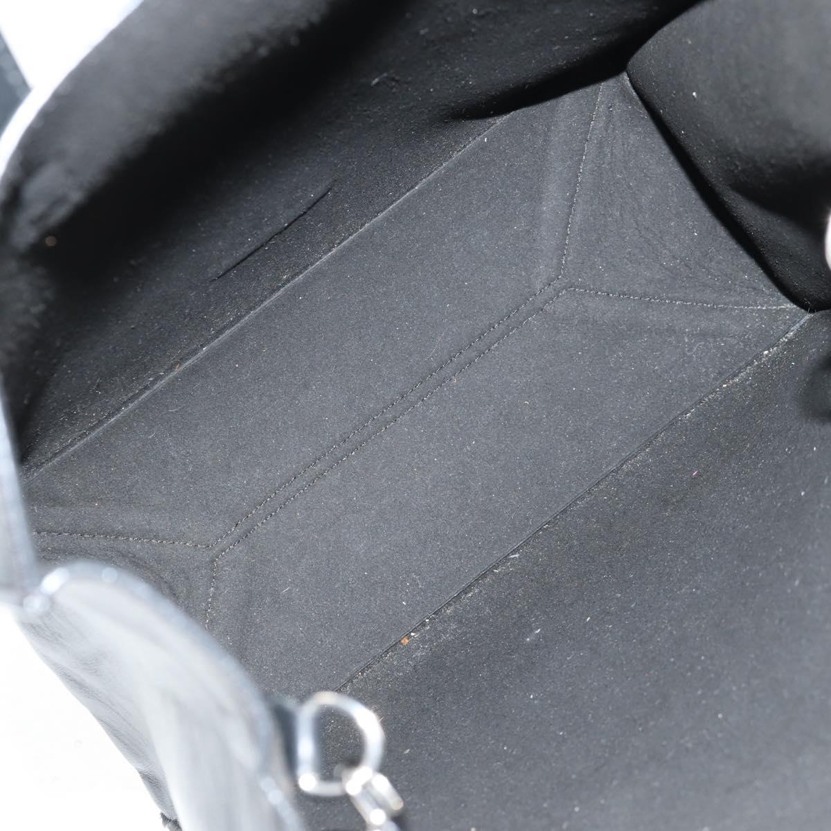 GIVENCHY Hand Bag Leather 2way Black Silver Auth BA9198V