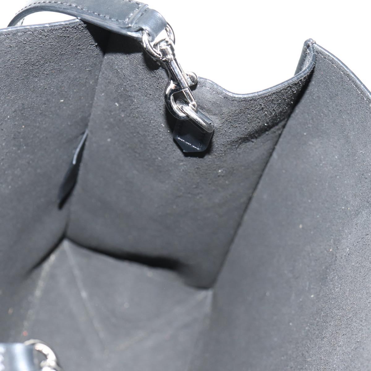 GIVENCHY Hand Bag Leather 2way Black Silver Auth BA9198V
