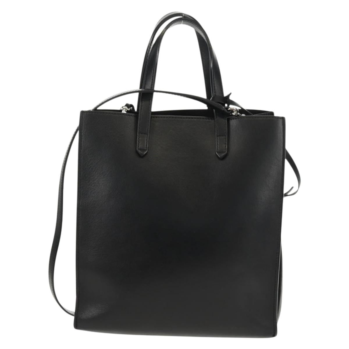 GIVENCHY Hand Bag Leather 2way Black Silver Auth BA9198V