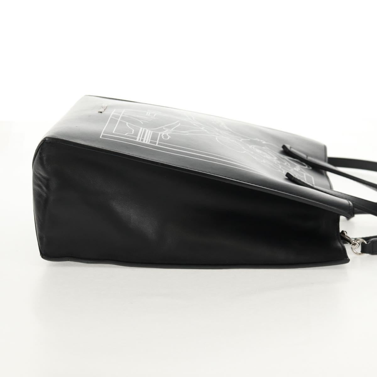 GIVENCHY Hand Bag Leather 2way Black Silver Auth BA9198V