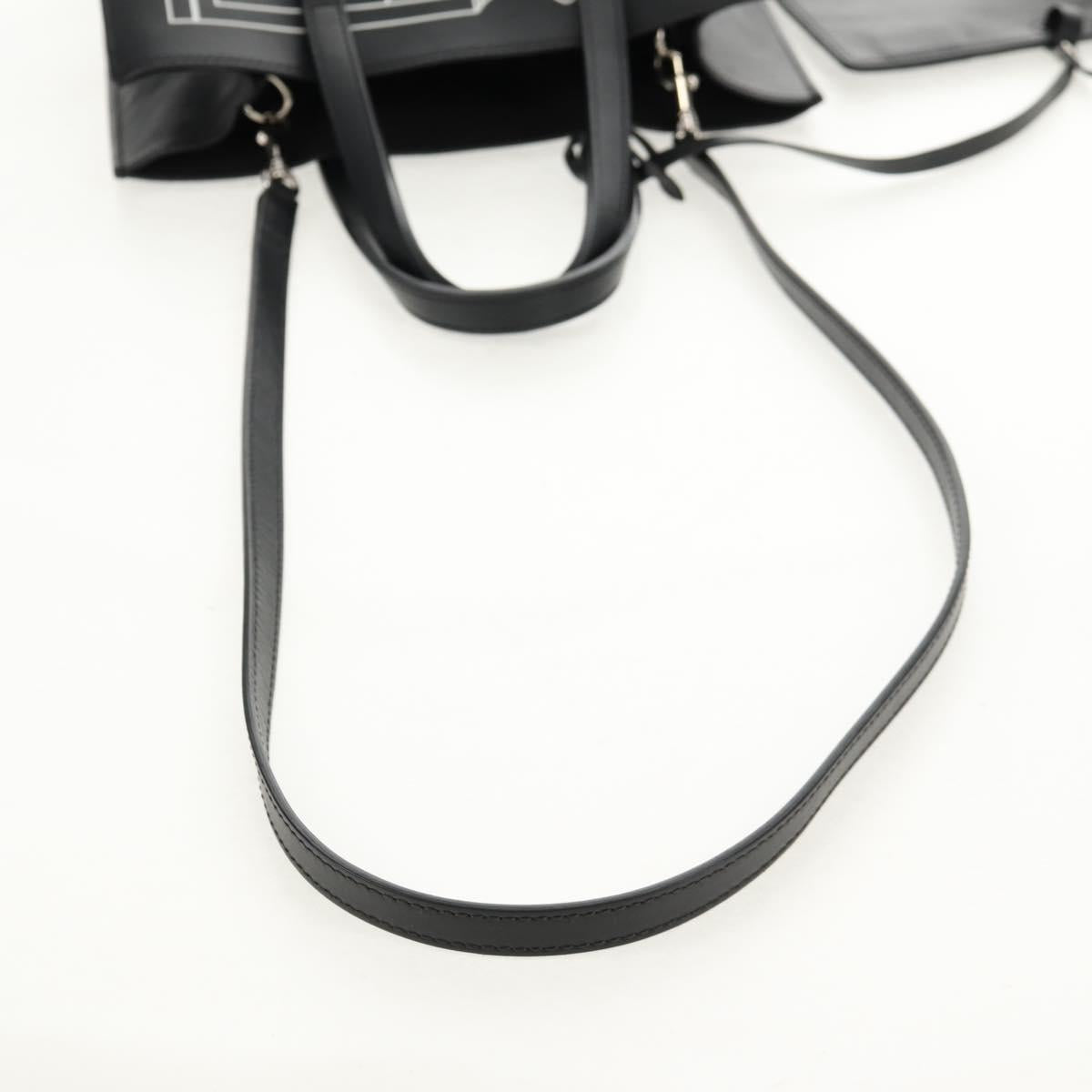 GIVENCHY Hand Bag Leather 2way Black Silver Auth BA9198V