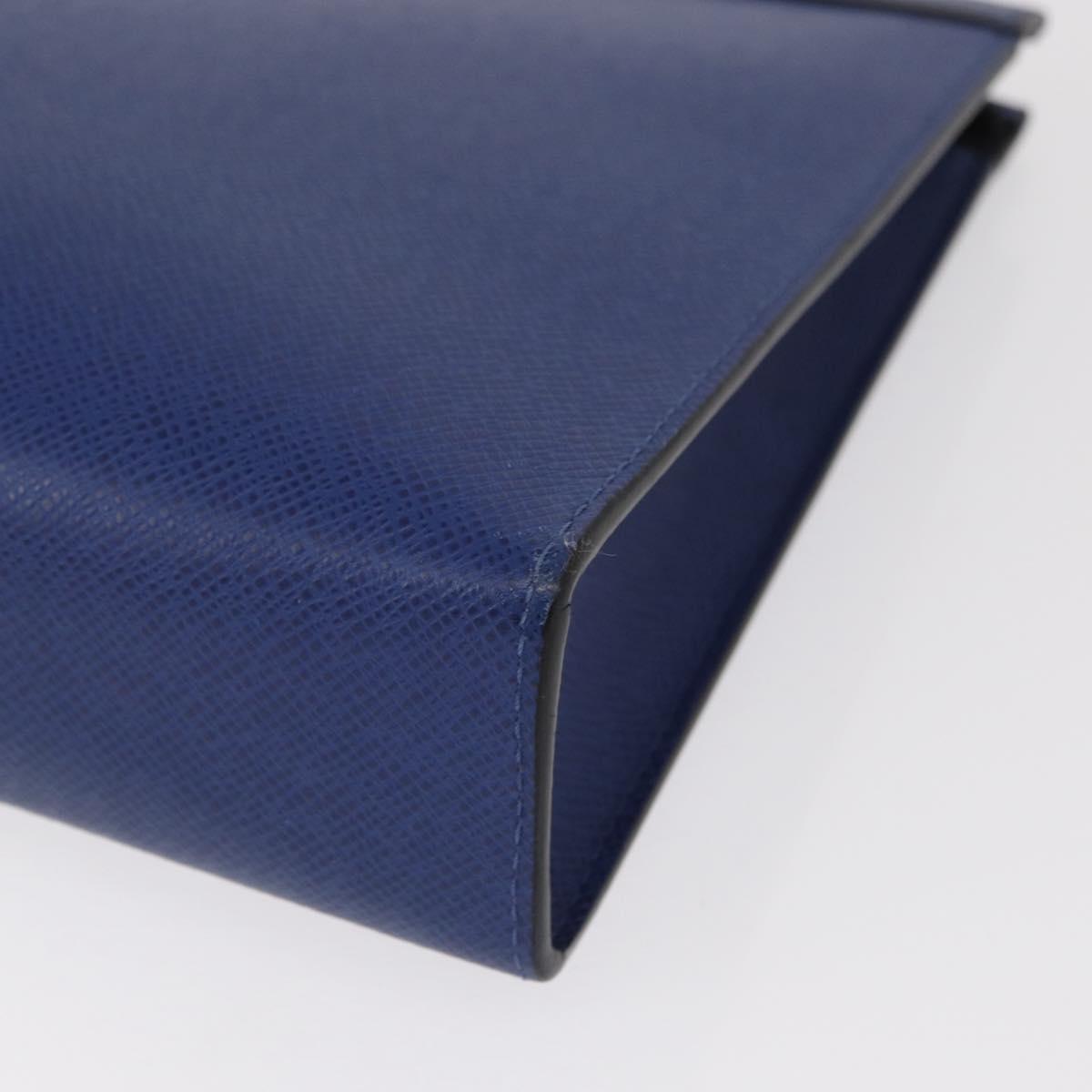 LOUIS VUITTON Taiga Leather Pochette Voyager MM Bag Blue M30399 LV Auth BA9205