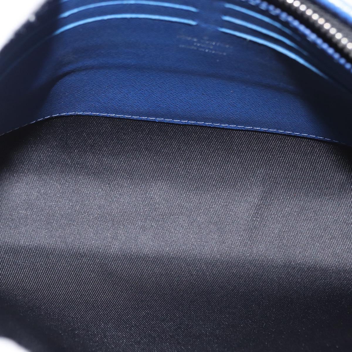LOUIS VUITTON Taiga Leather Pochette Voyager MM Bag Blue M30399 LV Auth BA9205
