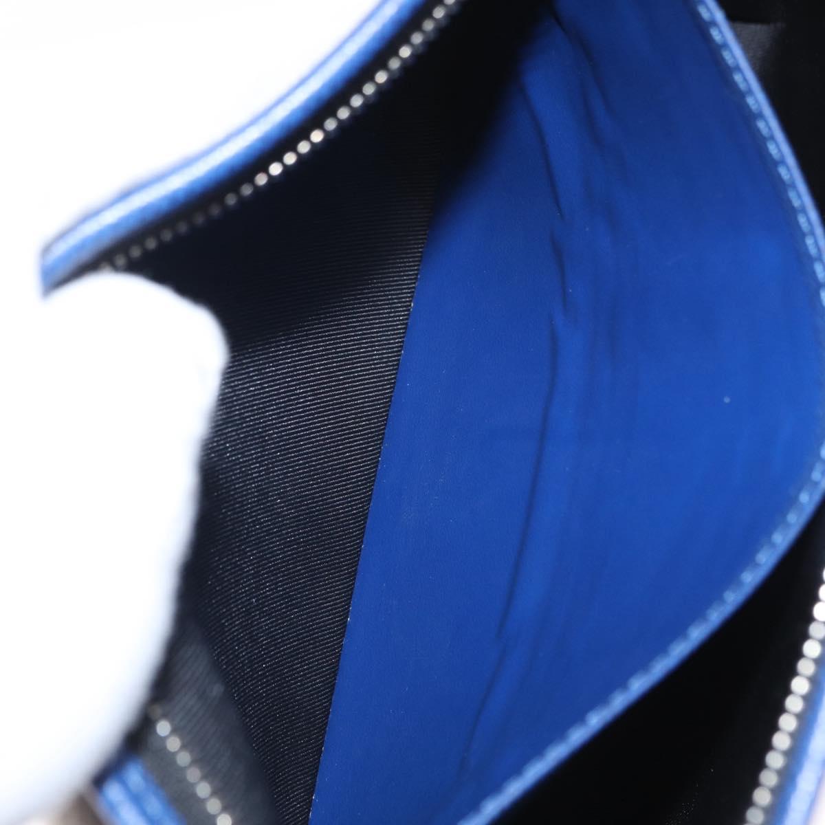LOUIS VUITTON Taiga Leather Pochette Voyager MM Bag Blue M30399 LV Auth BA9205