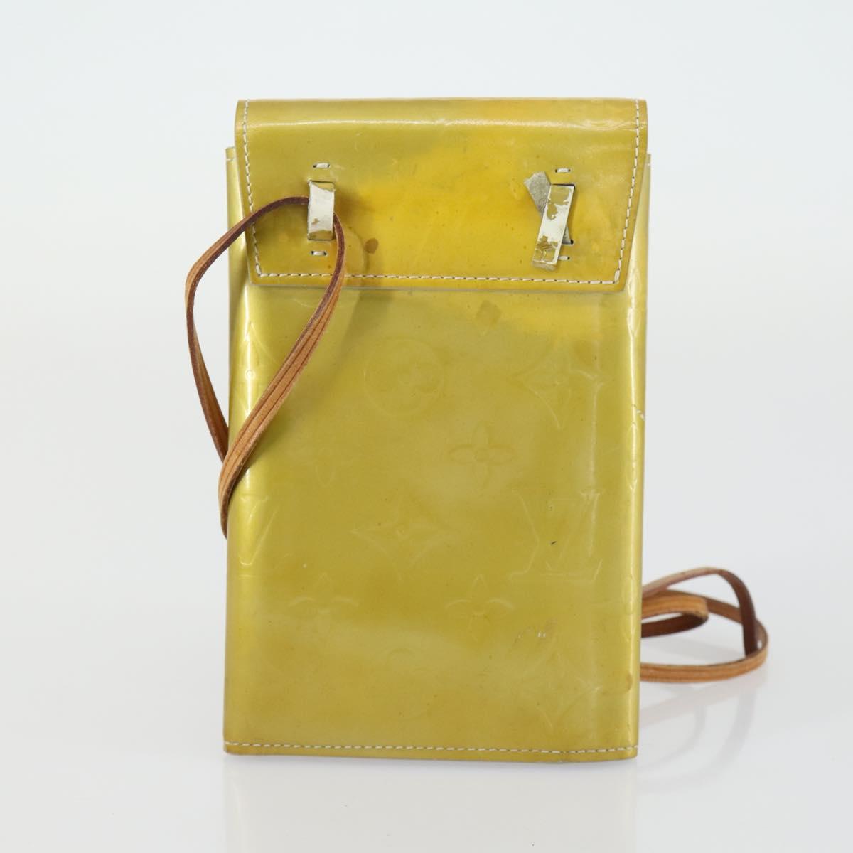 LOUIS VUITTON Monogram Vernis Epi Pouch 3 Set Yellow Beige LV Auth BA9212