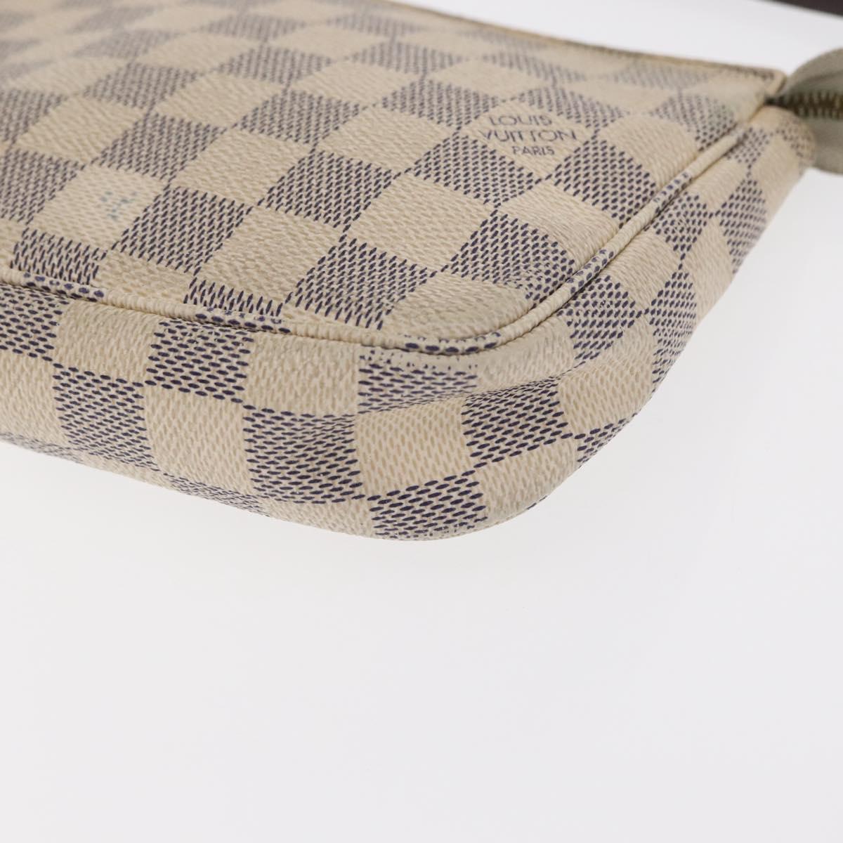 LOUIS VUITTON Damier Azur Pochette Accessoires Pouch N51986 LV Auth BA9215