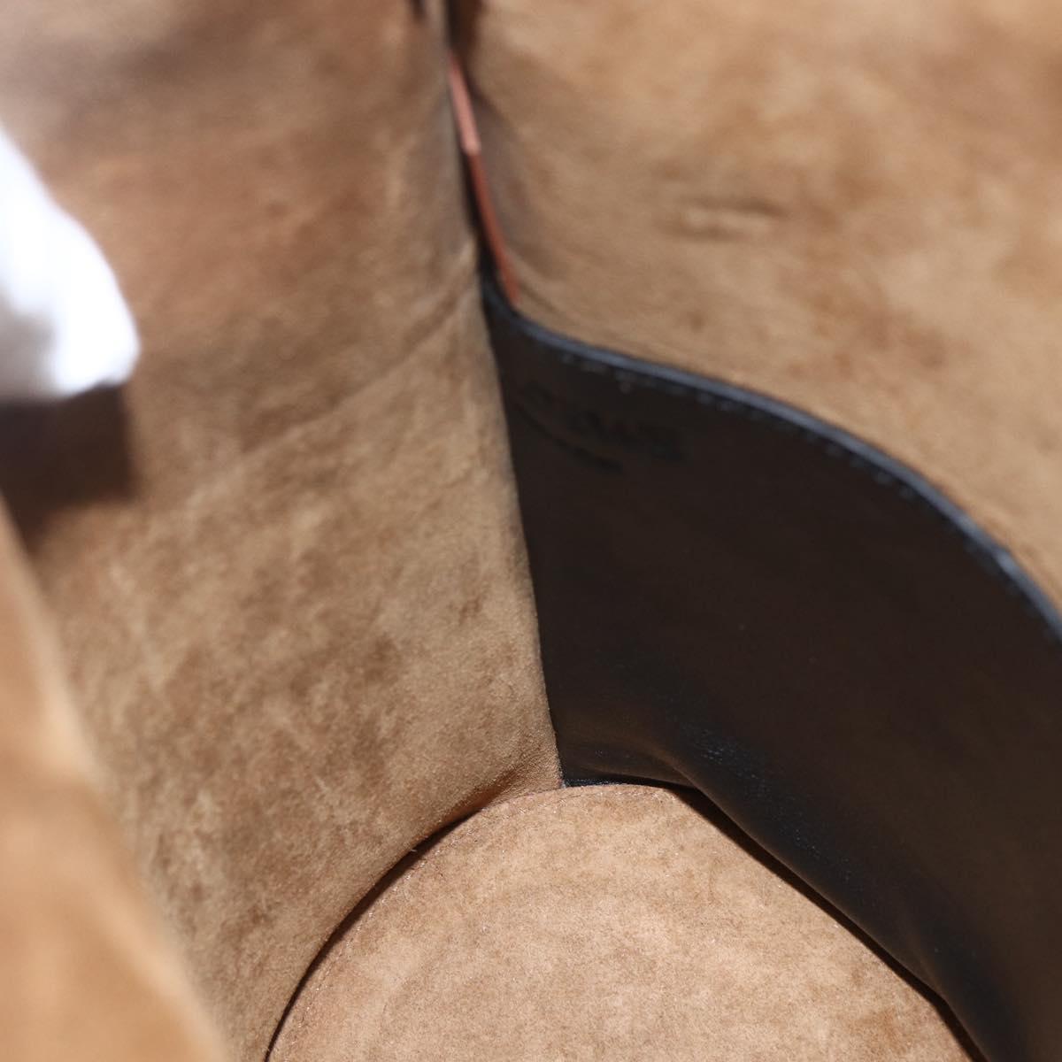 LOEWE Gate Baguette Shoulder Bag Leather 2way Black Silver Auth BA9223V