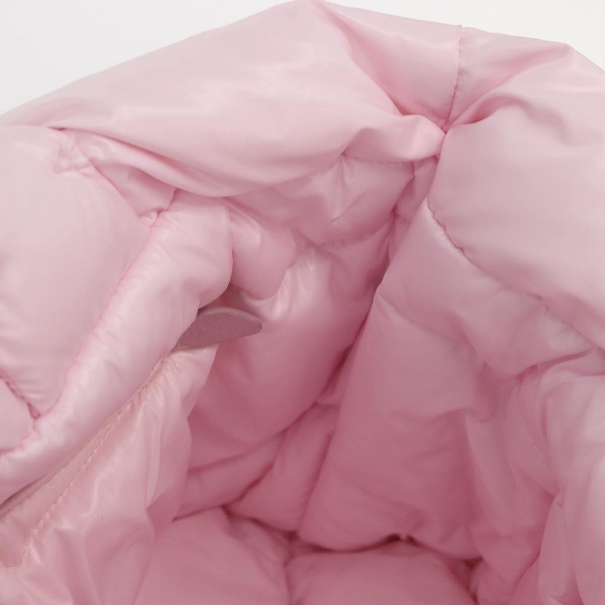 Miu Miu Padded Nylon Tote Bag Nylon Leather Pink Auth BA9224AM