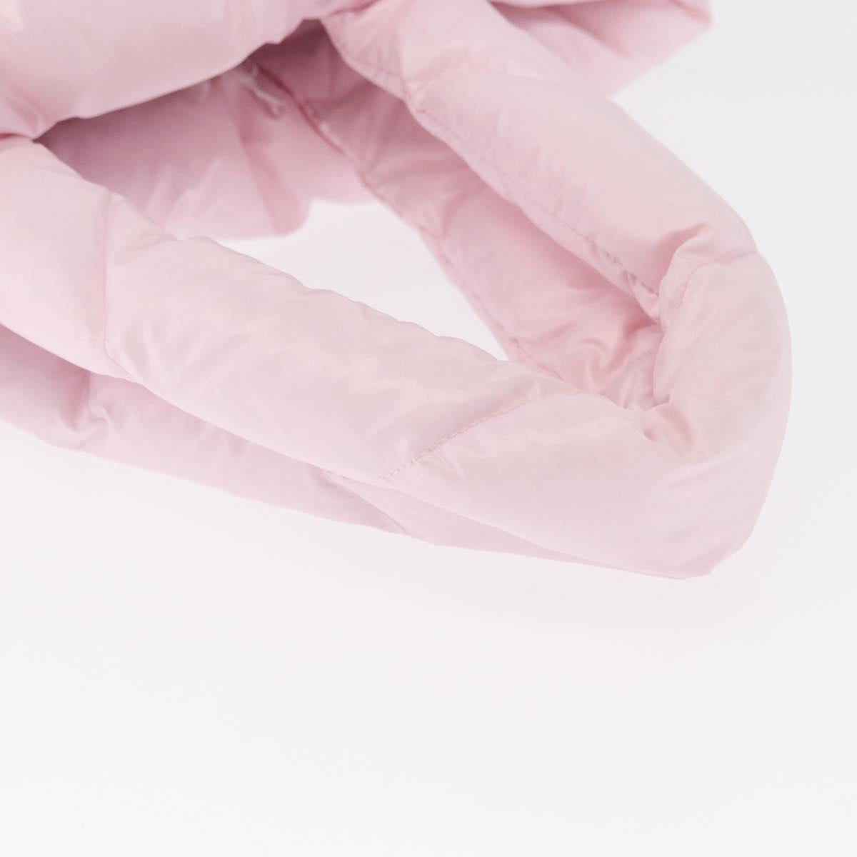 Miu Miu Padded Nylon Tote Bag Nylon Leather Pink Auth BA9224AM