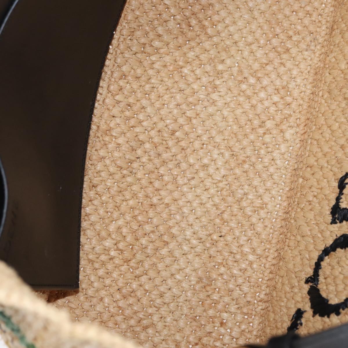 LOEWE Hand Bag Raffia 2way Beige Gold Auth BA9225V
