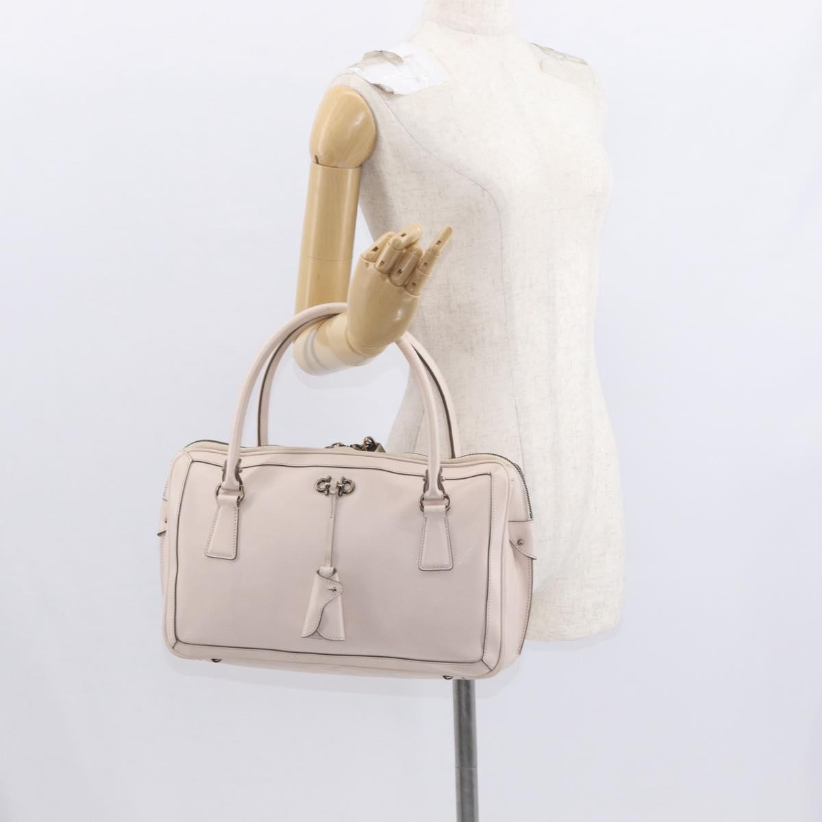 Salvatore Ferragamo Gancini Tote Bag Leather Pink Auth BA9245