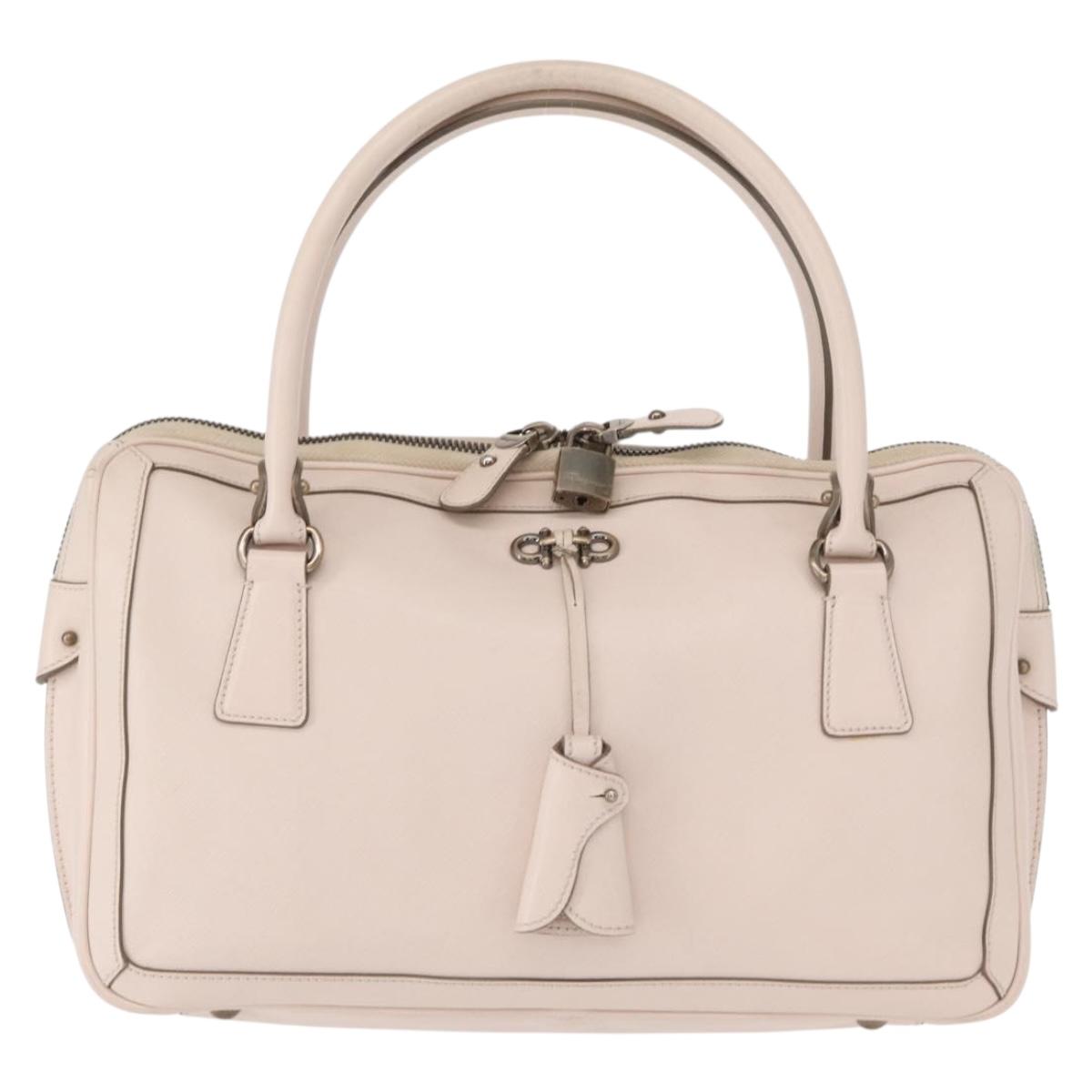 Salvatore Ferragamo Gancini Tote Bag Leather Pink Auth BA9245
