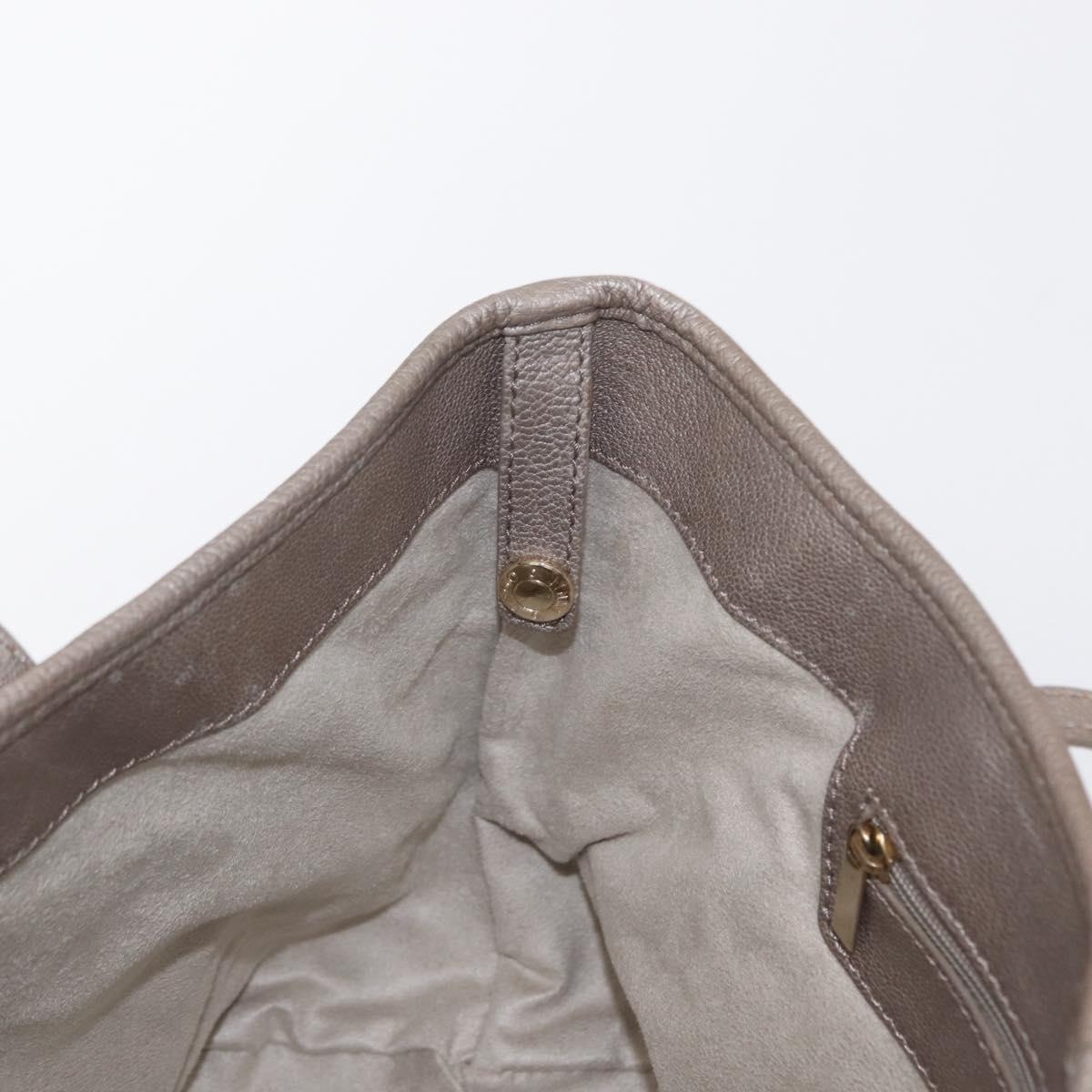 Jimmy Choo Sasha S Tote Bag Leather Silver Gold Auth BA9248