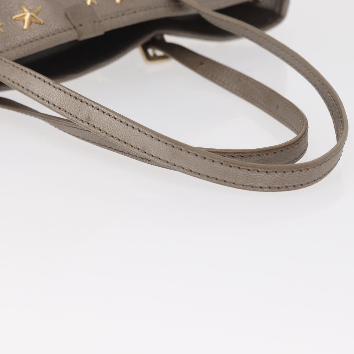 Jimmy Choo Sasha S Tote Bag Leather Silver Gold Auth BA9248