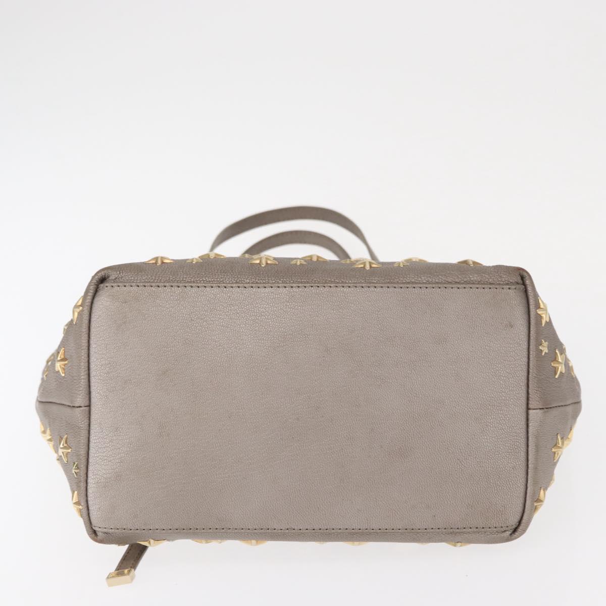 Jimmy Choo Sasha S Tote Bag Leather Silver Gold Auth BA9248