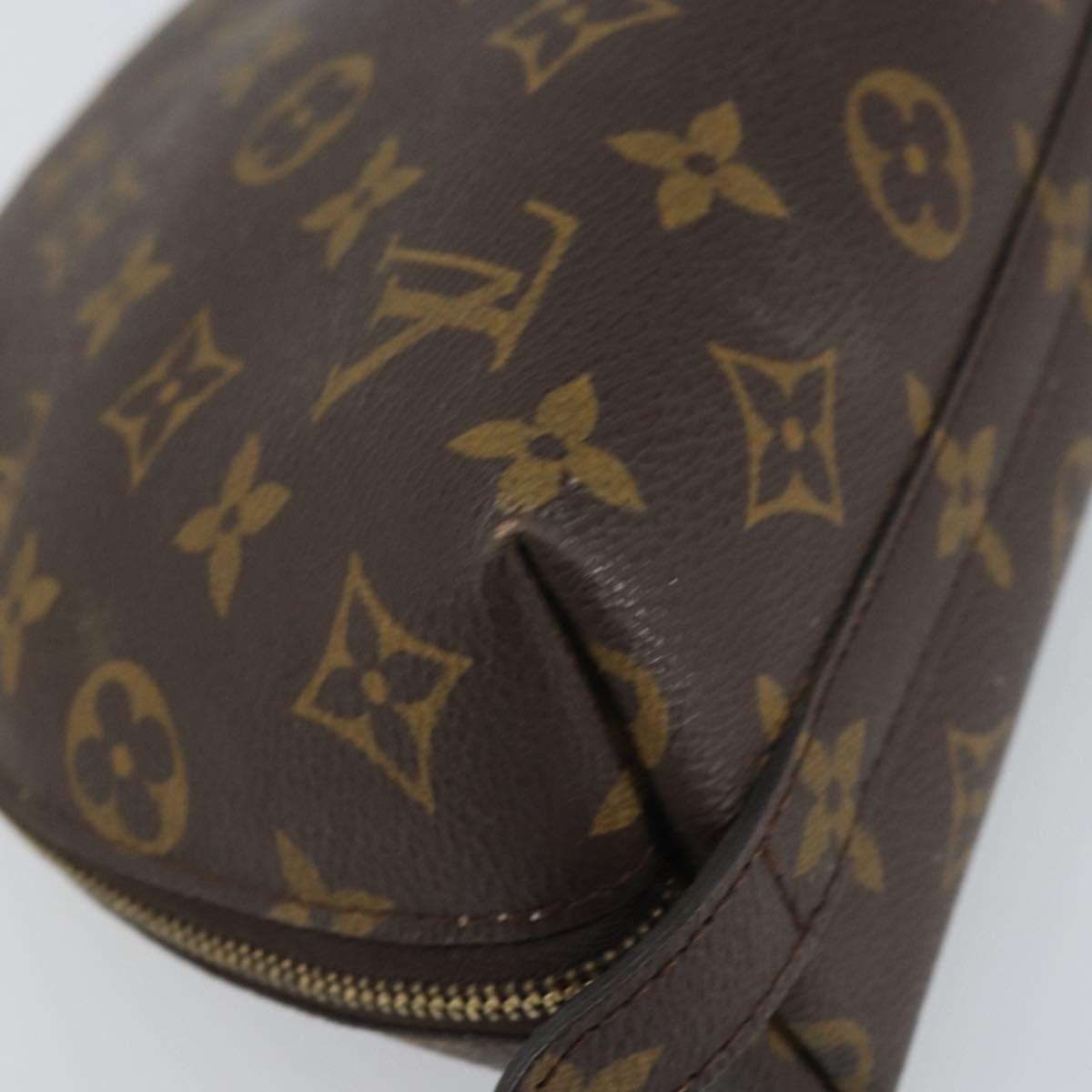 LOUIS VUITTON Monogram Trousse Demi Ronde Cosmetic Pouch M47520 LV Auth BA9256