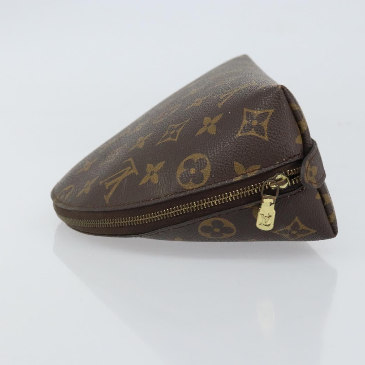 LOUIS VUITTON Monogram Trousse Demi Ronde Cosmetic Pouch M47520 LV Auth BA9256
