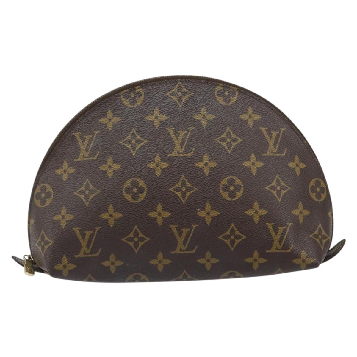 LOUIS VUITTON Monogram Trousse Demi Ronde Cosmetic Pouch M47520 LV Auth BA9257