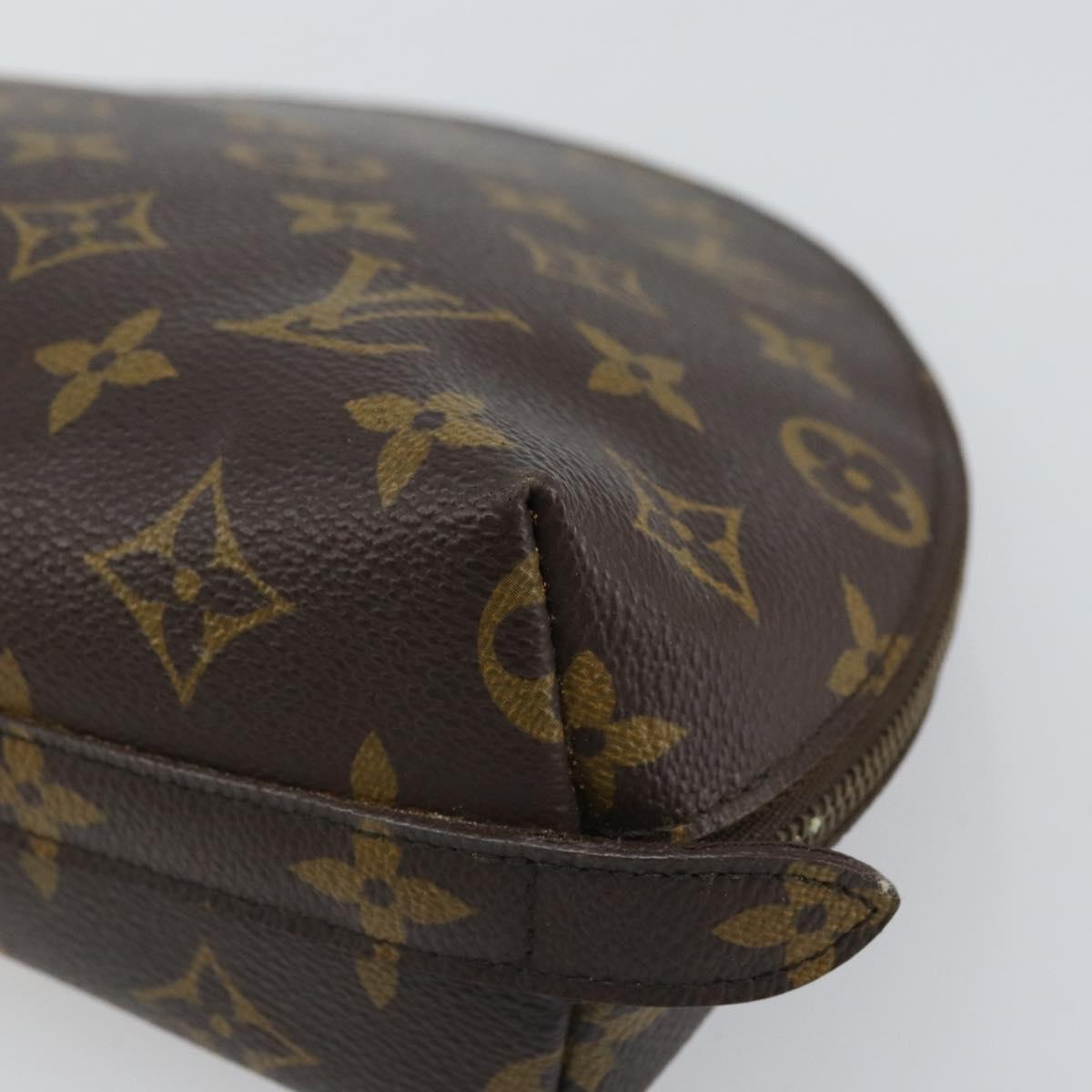 LOUIS VUITTON Monogram Trousse Demi Ronde Cosmetic Pouch M47520 LV Auth BA9257