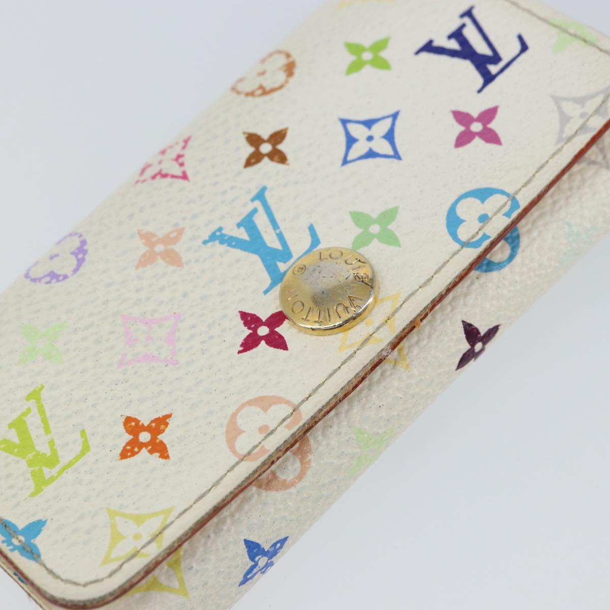 LOUIS VUITTON Monogram Multicolor Multicles 4 Key Case White M93731 Auth BA9258