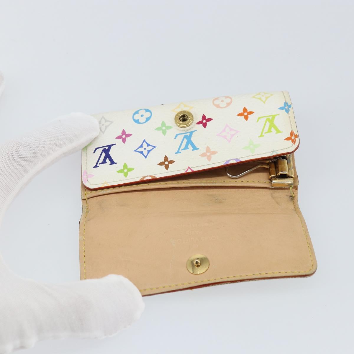 LOUIS VUITTON Monogram Multicolor Multicles 4 Key Case White M93731 Auth BA9258