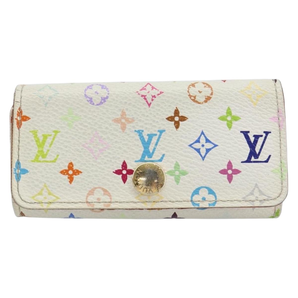 LOUIS VUITTON Monogram Multicolor Multicles 4 Key Case White M93731 Auth BA9258