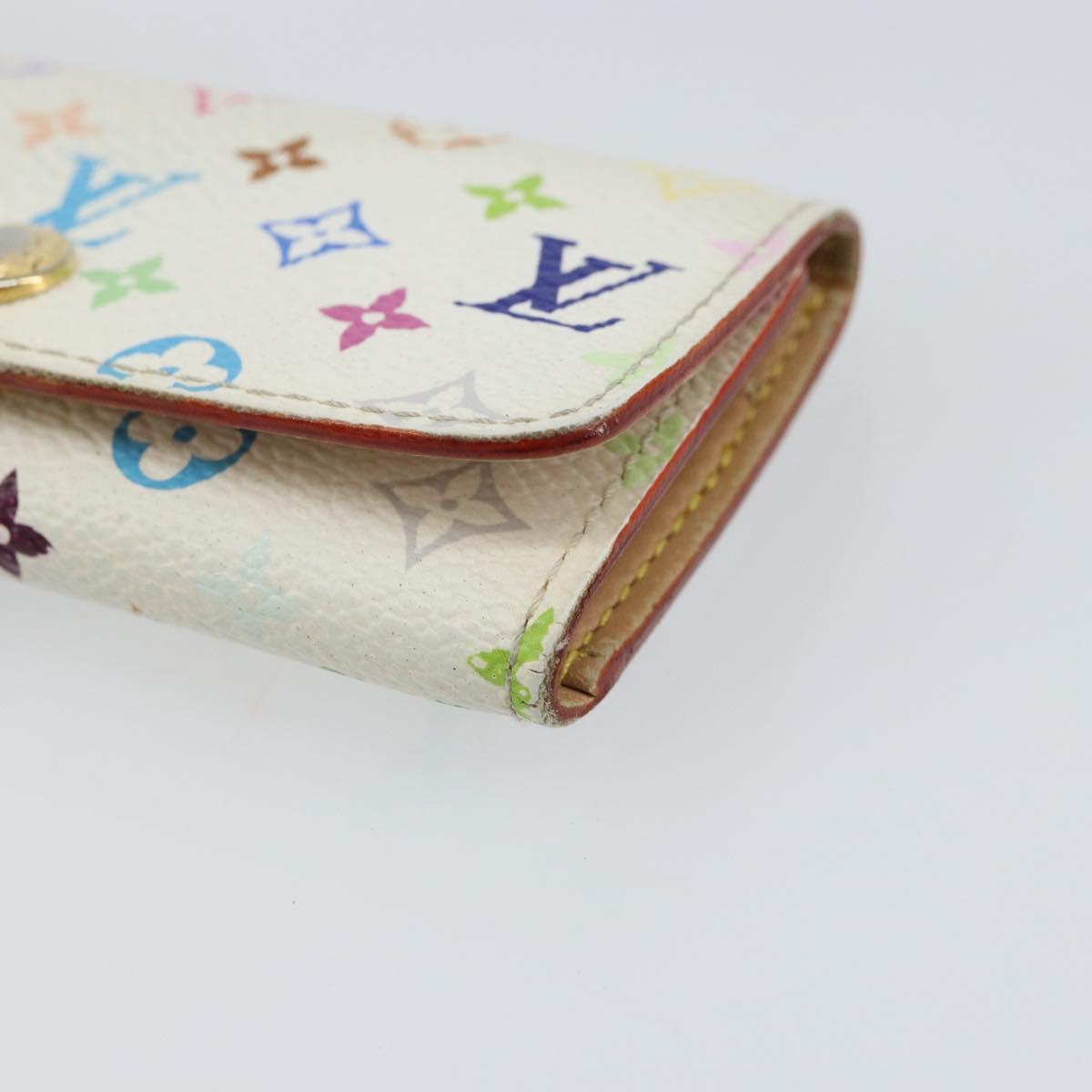 LOUIS VUITTON Monogram Multicolor Multicles 4 Key Case White M93731 Auth BA9258