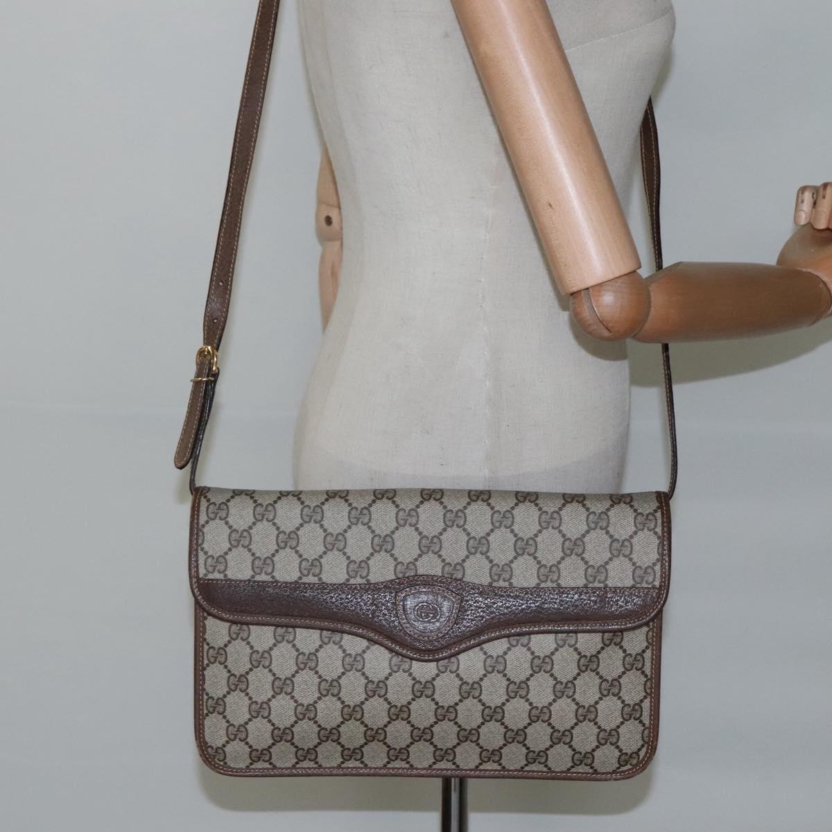 GUCCI GG Supreme Shoulder Bag PVC Beige 004 904 0671 Auth BA927