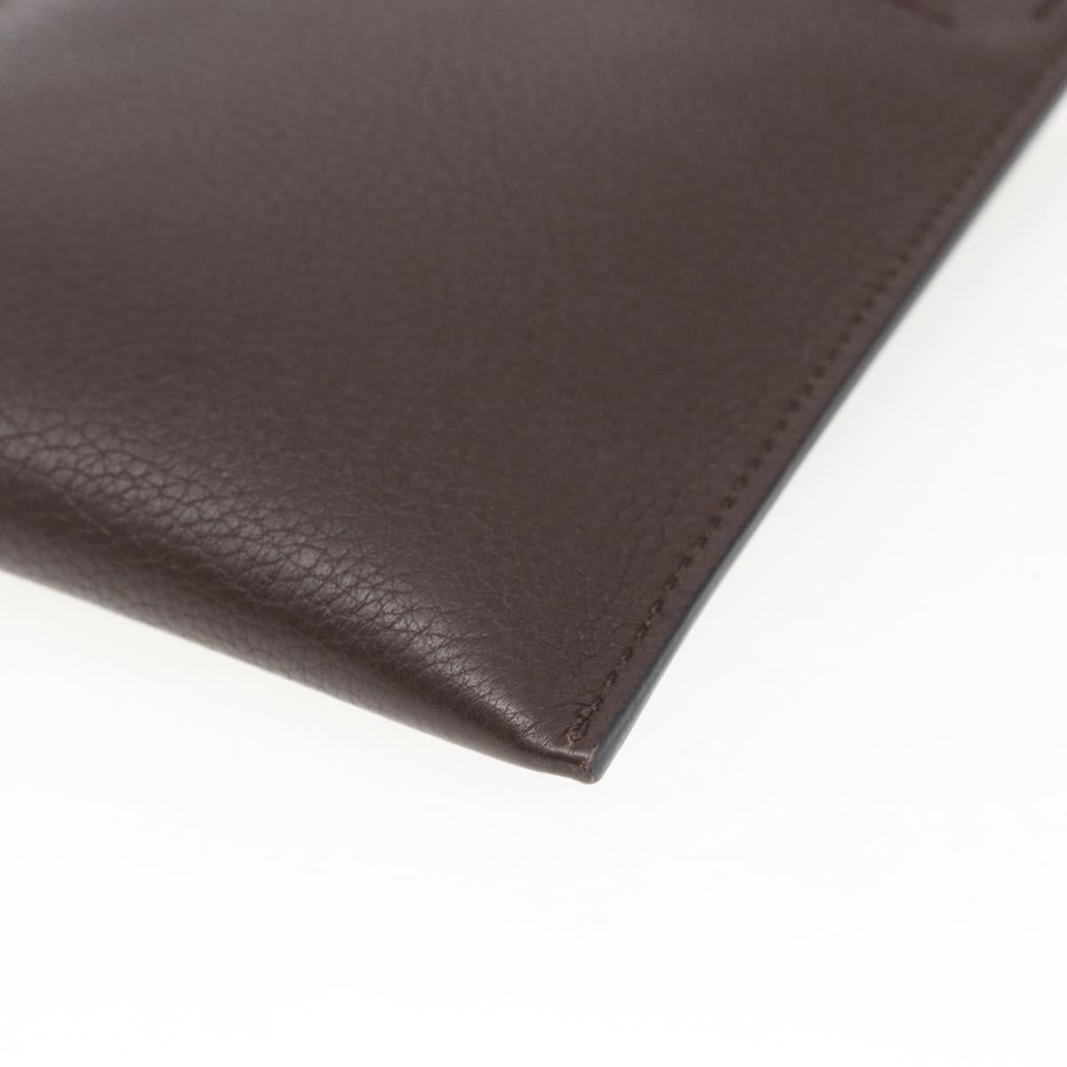 VALENTINO Shoulder Bag Leather Brown Gold Auth BA9280V