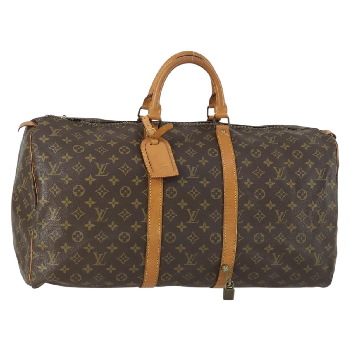 LOUIS VUITTON Monogram Keepall 55 Boston Bag M41424 LV Auth BA9282