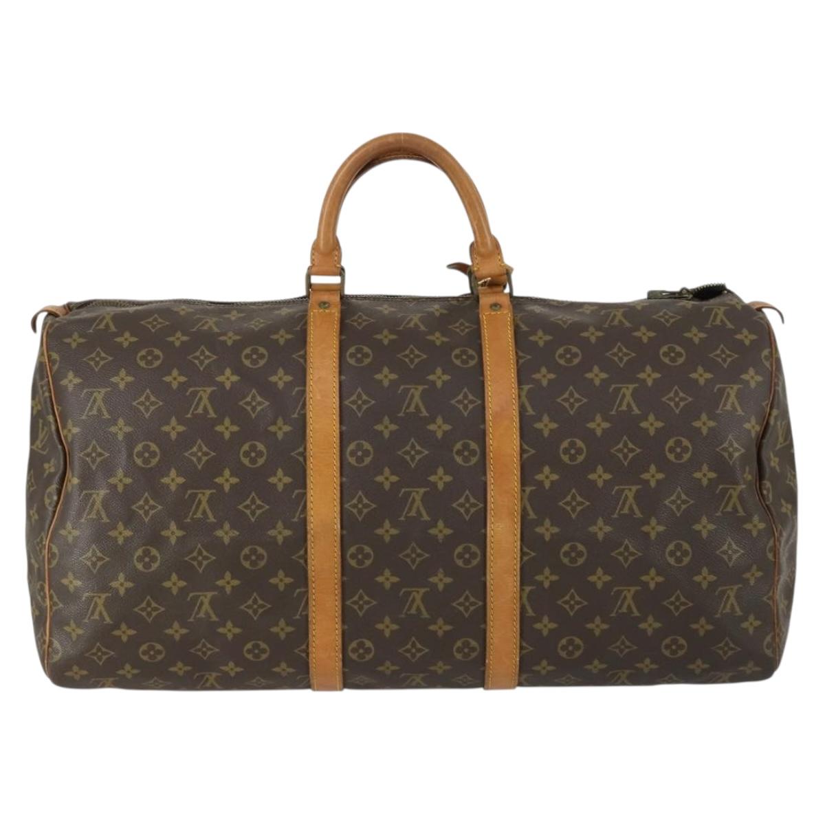 LOUIS VUITTON Monogram Keepall 55 Boston Bag M41424 LV Auth BA9282