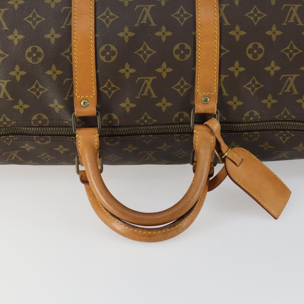 LOUIS VUITTON Monogram Keepall 55 Boston Bag M41424 LV Auth BA9282