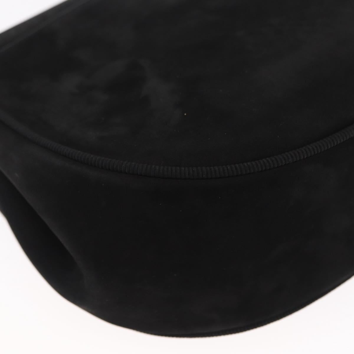 Salvatore Ferragamo Vala Shoulder Bag Suede Black Gold Auth BA9286