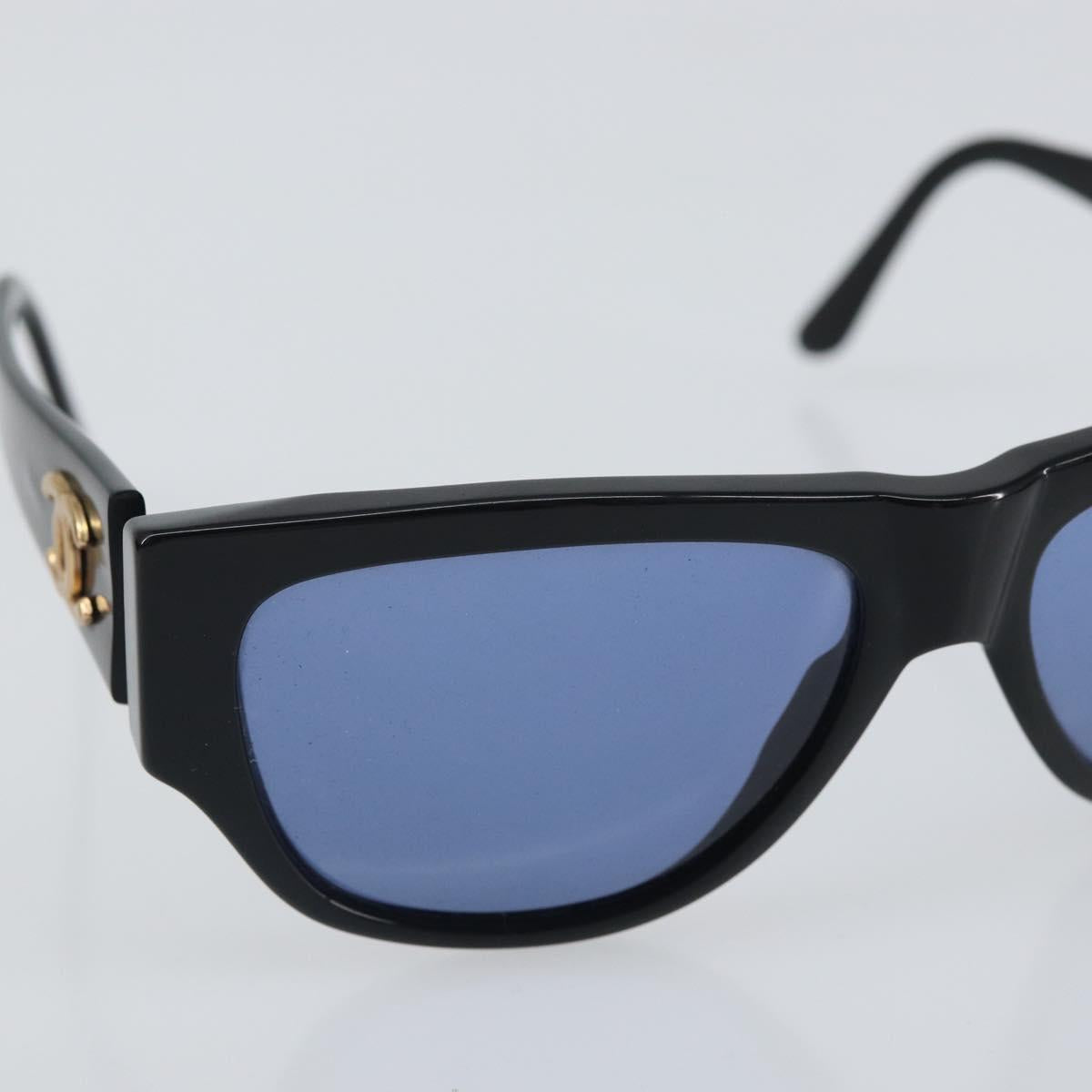 CHANEL COCO Mark Sunglasses plastic Black CC Auth BA9291
