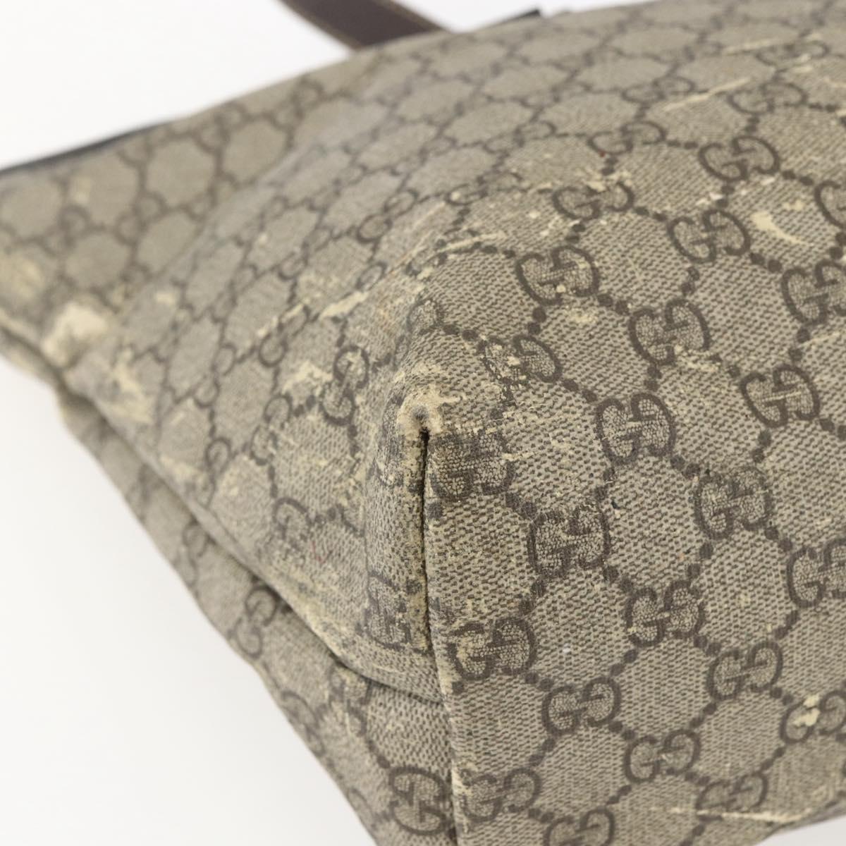 GUCCI GG Supreme Tote Bag PVC Beige 211137 Auth BA9292