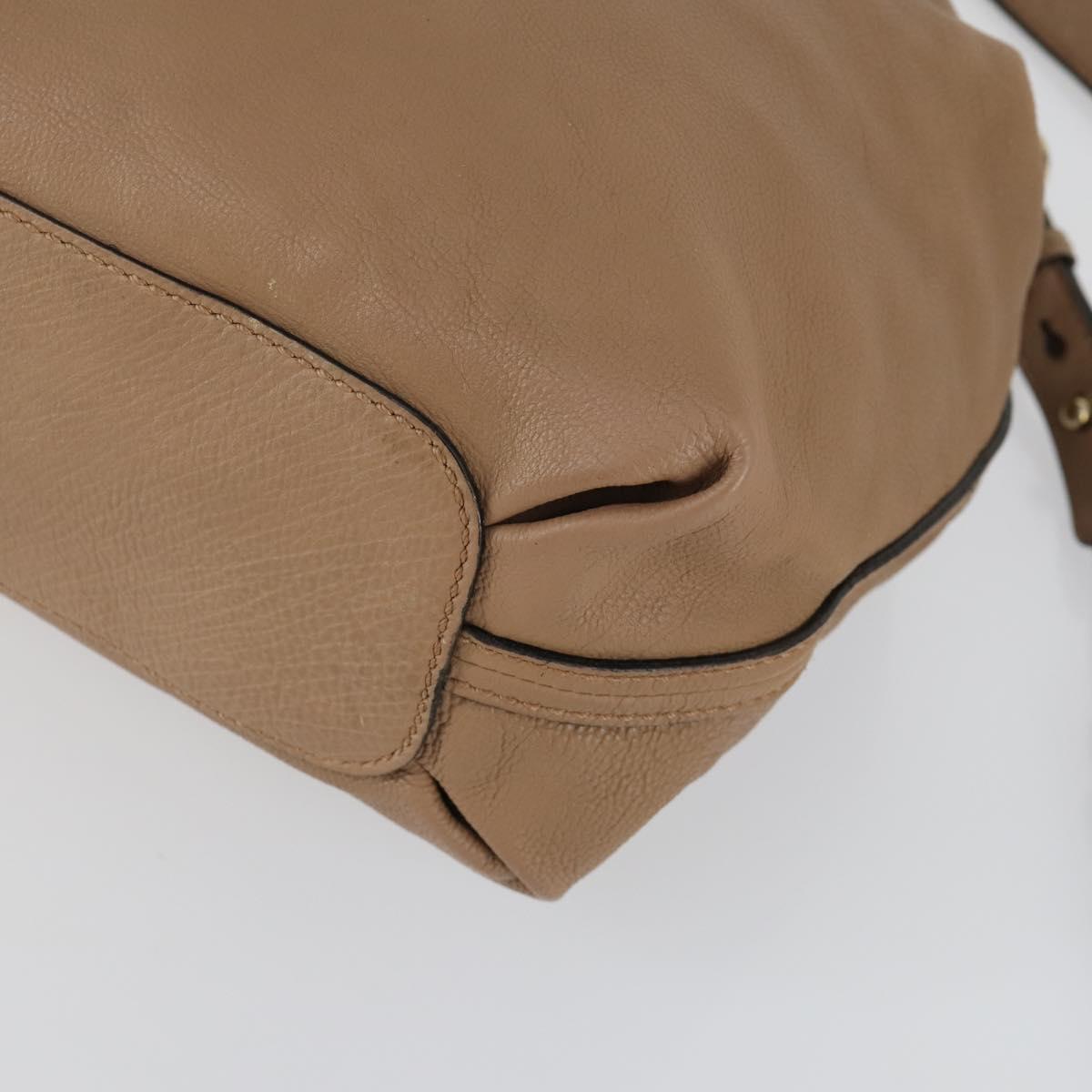 Chloe Elsie Hand Bag Leather 2way Beige Gold Auth BA9293