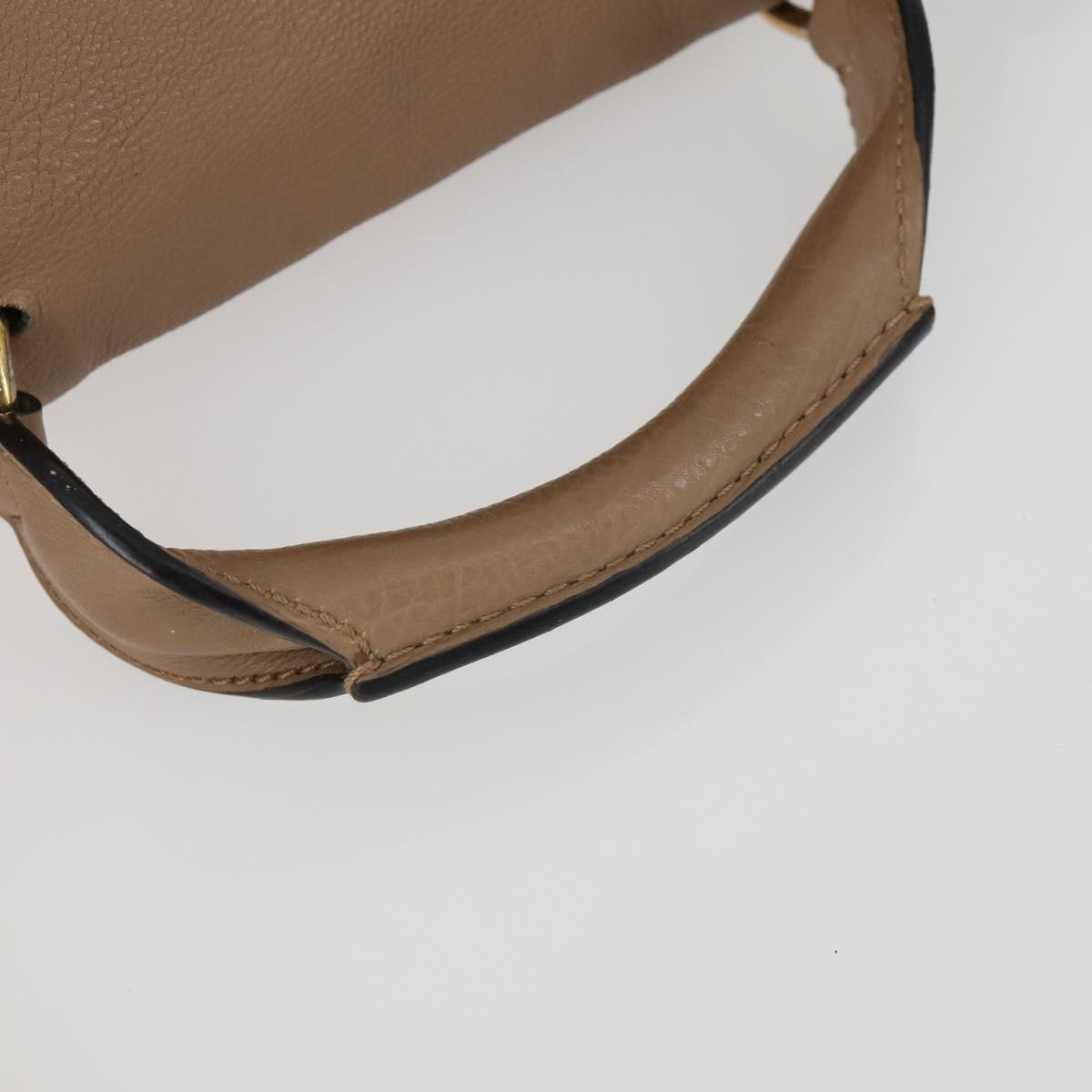 Chloe Elsie Hand Bag Leather 2way Beige Gold Auth BA9293