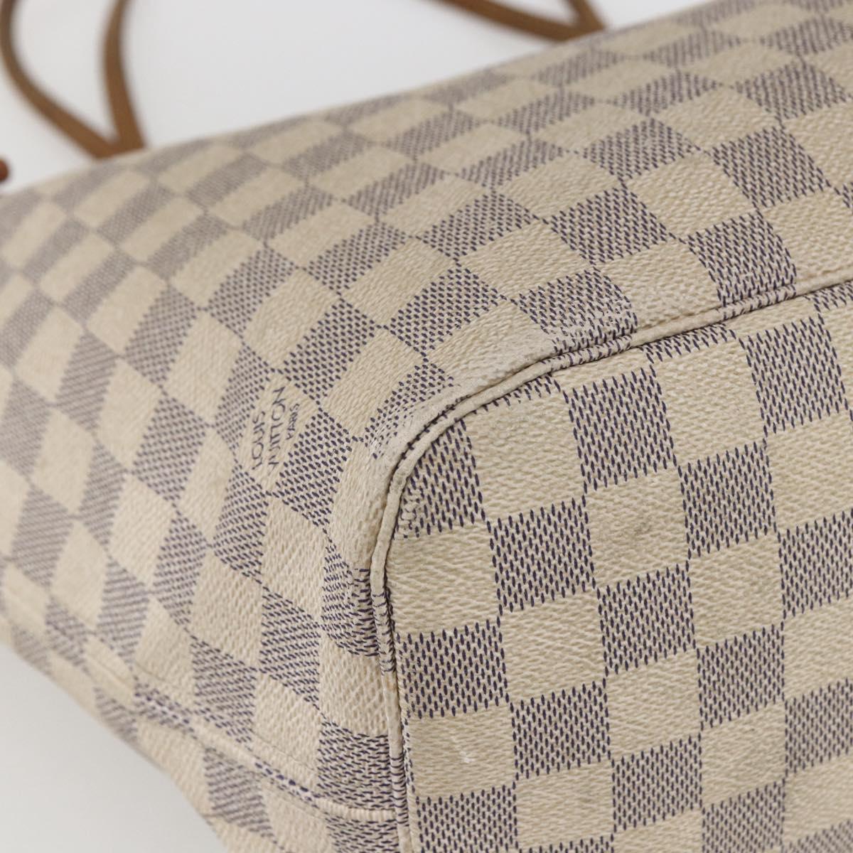 LOUIS VUITTON Damier Azur Neverfull MM Tote Bag N41605 LV Auth BA9303