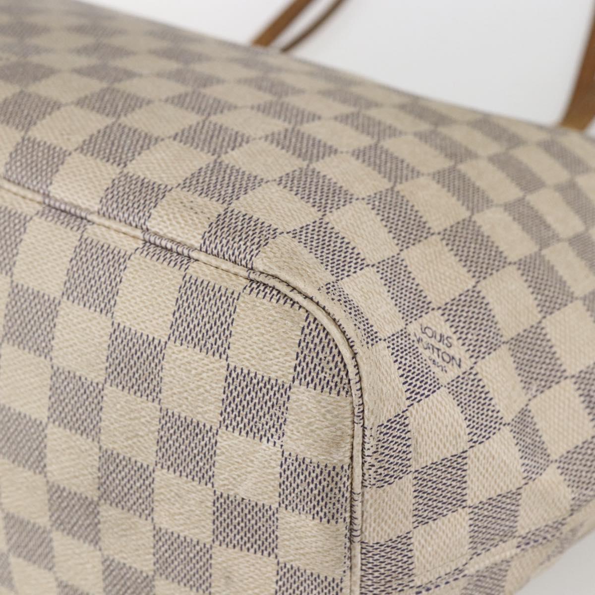LOUIS VUITTON Damier Azur Neverfull MM Tote Bag N41605 LV Auth BA9303