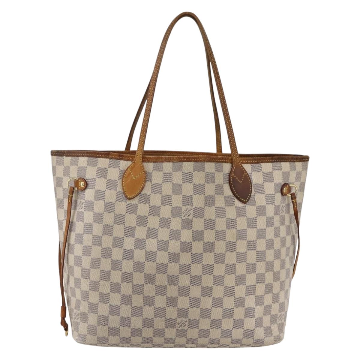 LOUIS VUITTON Damier Azur Neverfull MM Tote Bag N41605 LV Auth BA9303