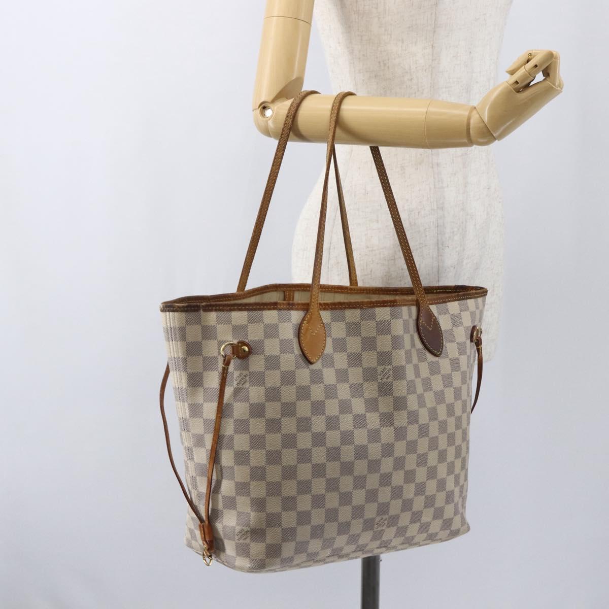 LOUIS VUITTON Damier Azur Neverfull MM Tote Bag N41605 LV Auth BA9303