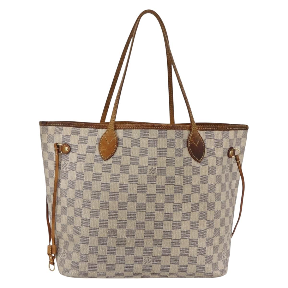 LOUIS VUITTON Damier Azur Neverfull MM Tote Bag N41605 LV Auth BA9303