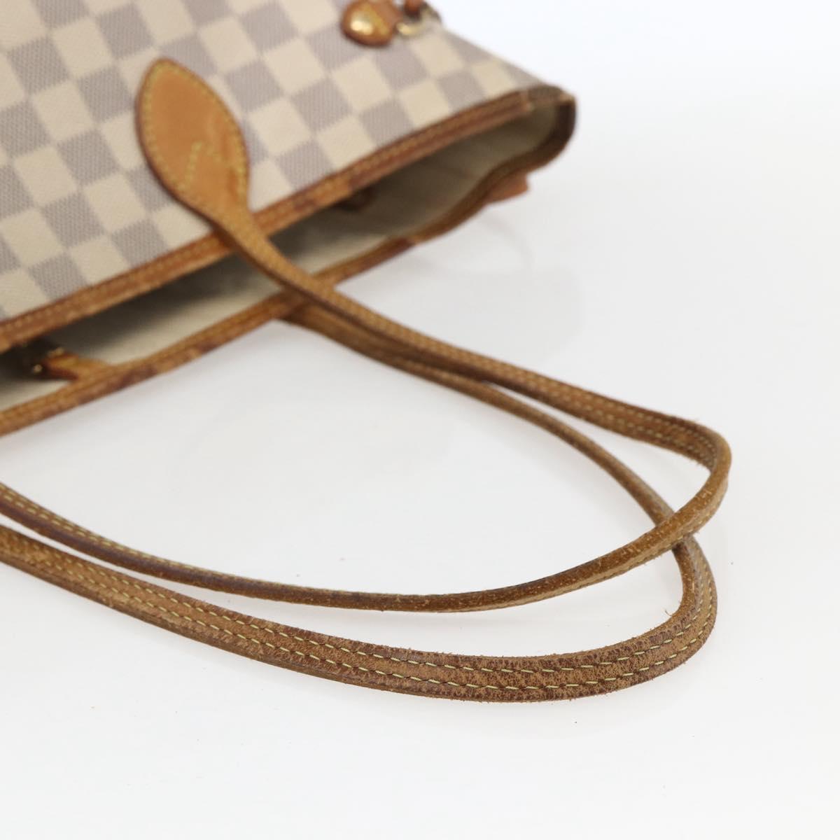 LOUIS VUITTON Damier Azur Neverfull MM Tote Bag N41605 LV Auth BA9303