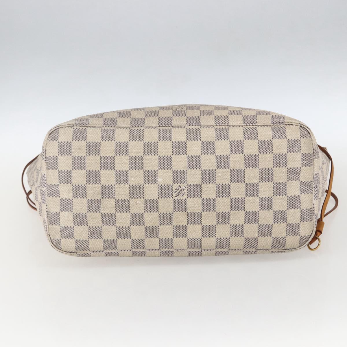 LOUIS VUITTON Damier Azur Neverfull MM Tote Bag N41605 LV Auth BA9303