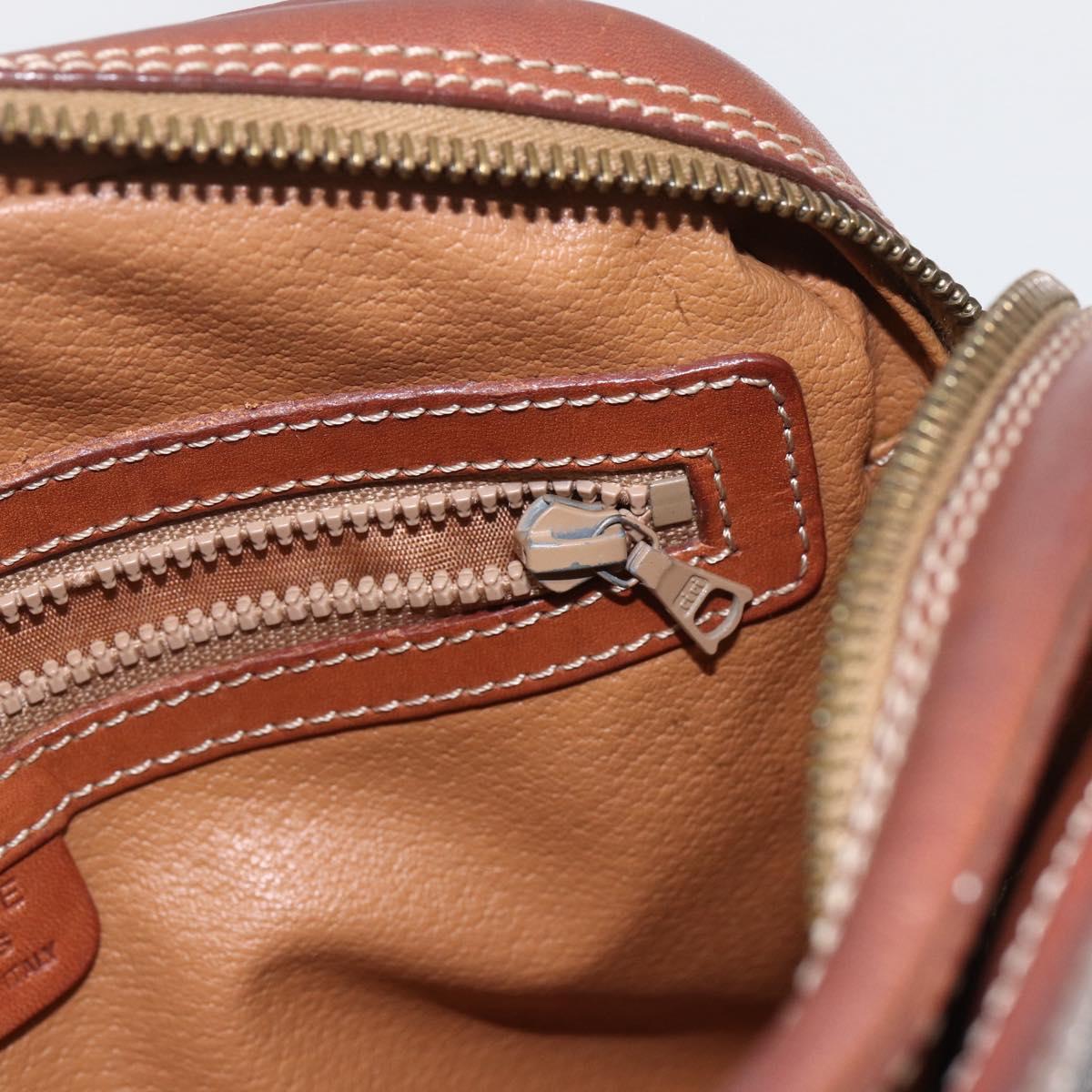 CELINE Macadam Canvas Shoulder Bag PVC Leather Brown Gold Auth BA9314